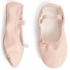 JUSTICE Pink Ballet Dance Shoes Leather Sole Toddler Girls SIZE 10 NEW